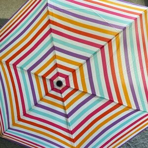 Rain Essentials Open & Close striped umbrella NWT Lifetime Warranty